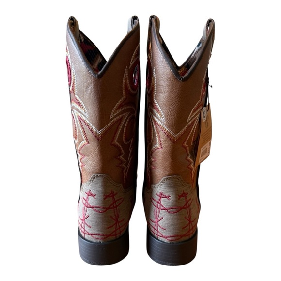 Twister Western Boots Boys Ryder Square Toe Stitching Brown 446003202 Sz 13 - Picture 7 of 8